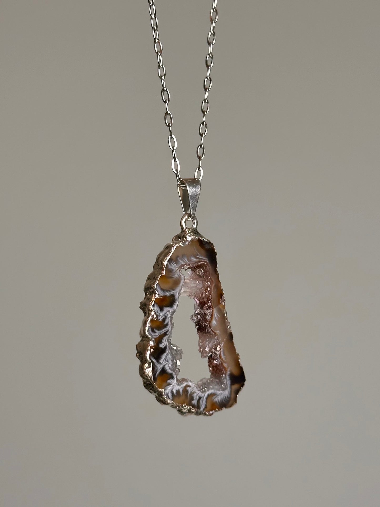 Agaat Geode Ketting