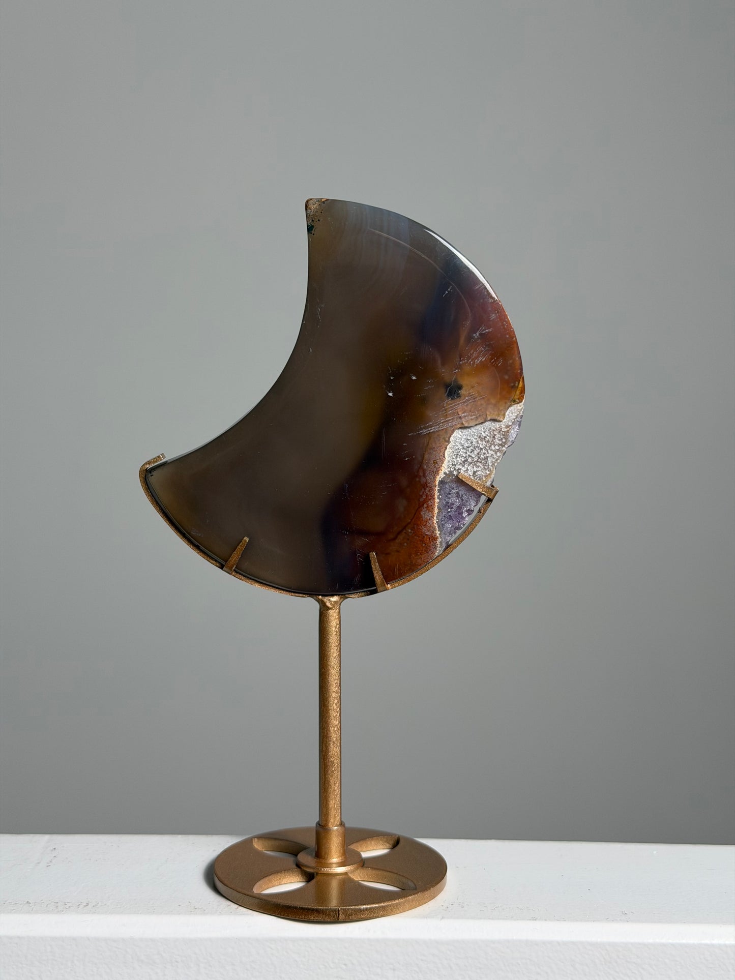 Agaat / Amethist Maan op standaard