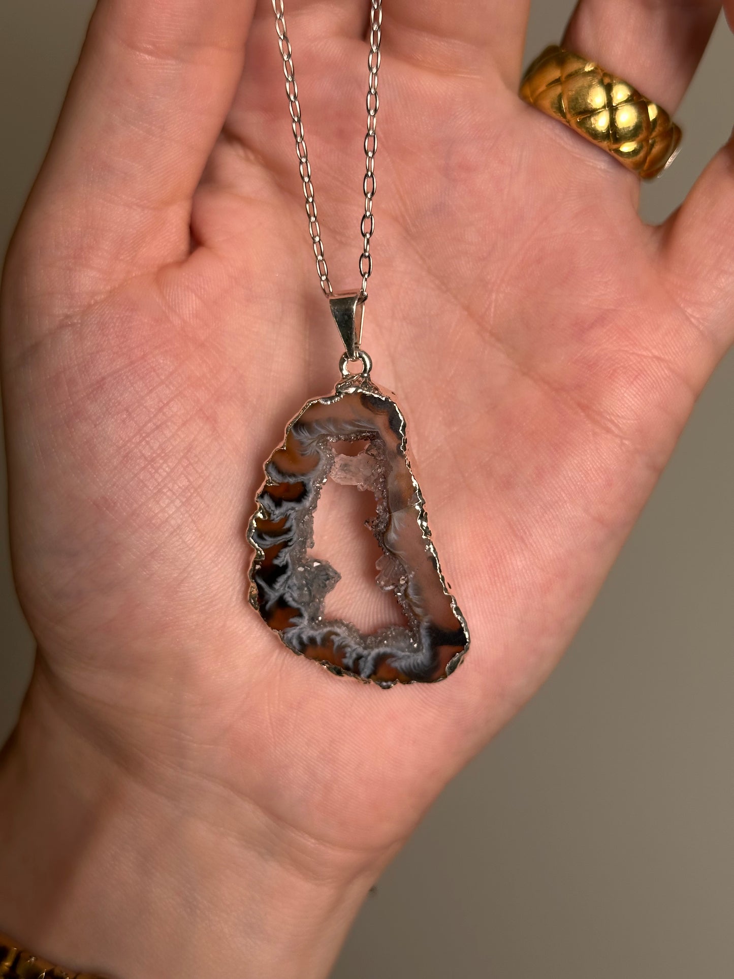 Agaat Geode Ketting