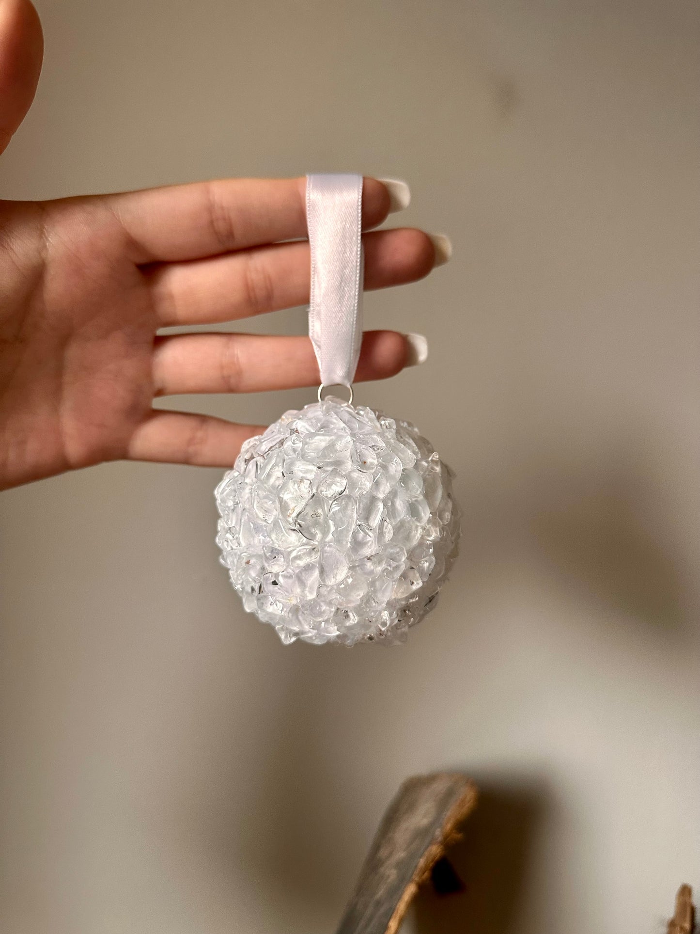 Adorno navideño de cristal de roca