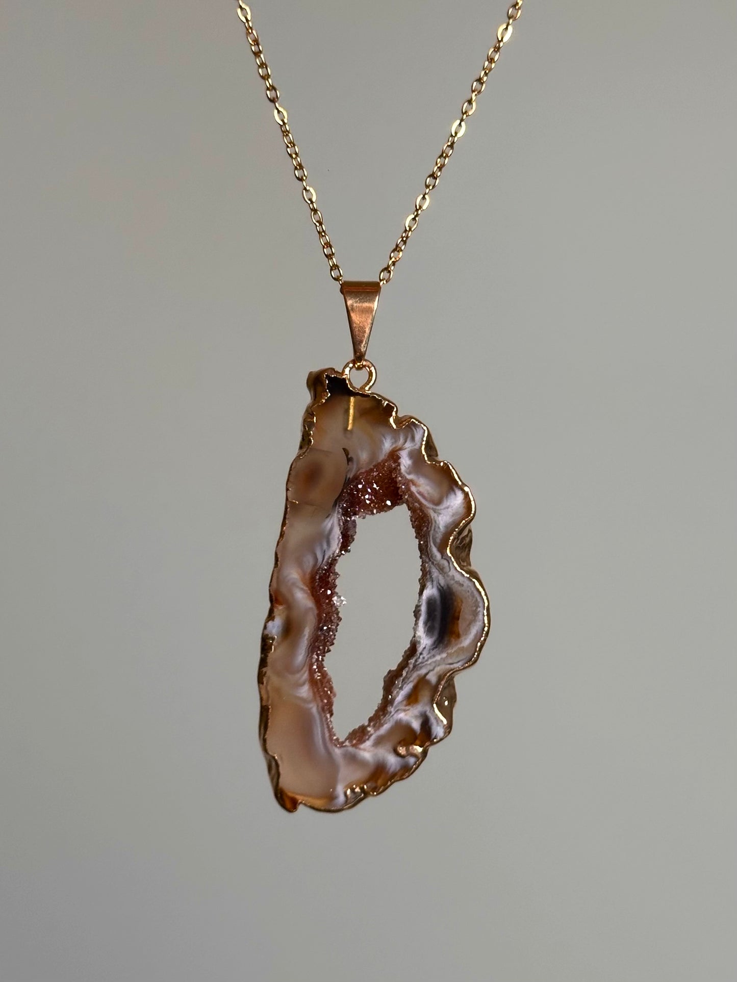 Agaat Geode Ketting