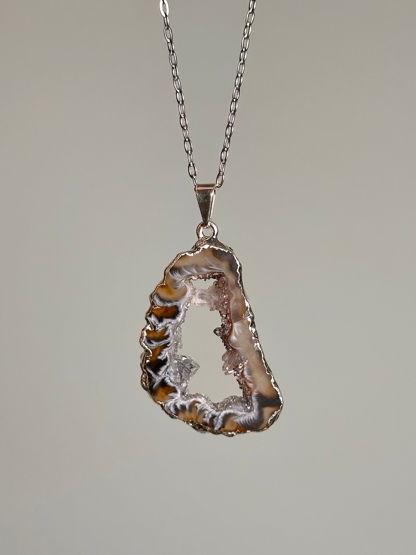 Agaat Geode Ketting