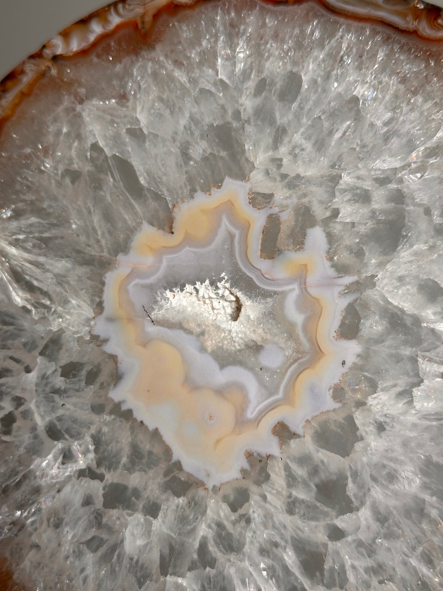 Agaat schijf op standaard