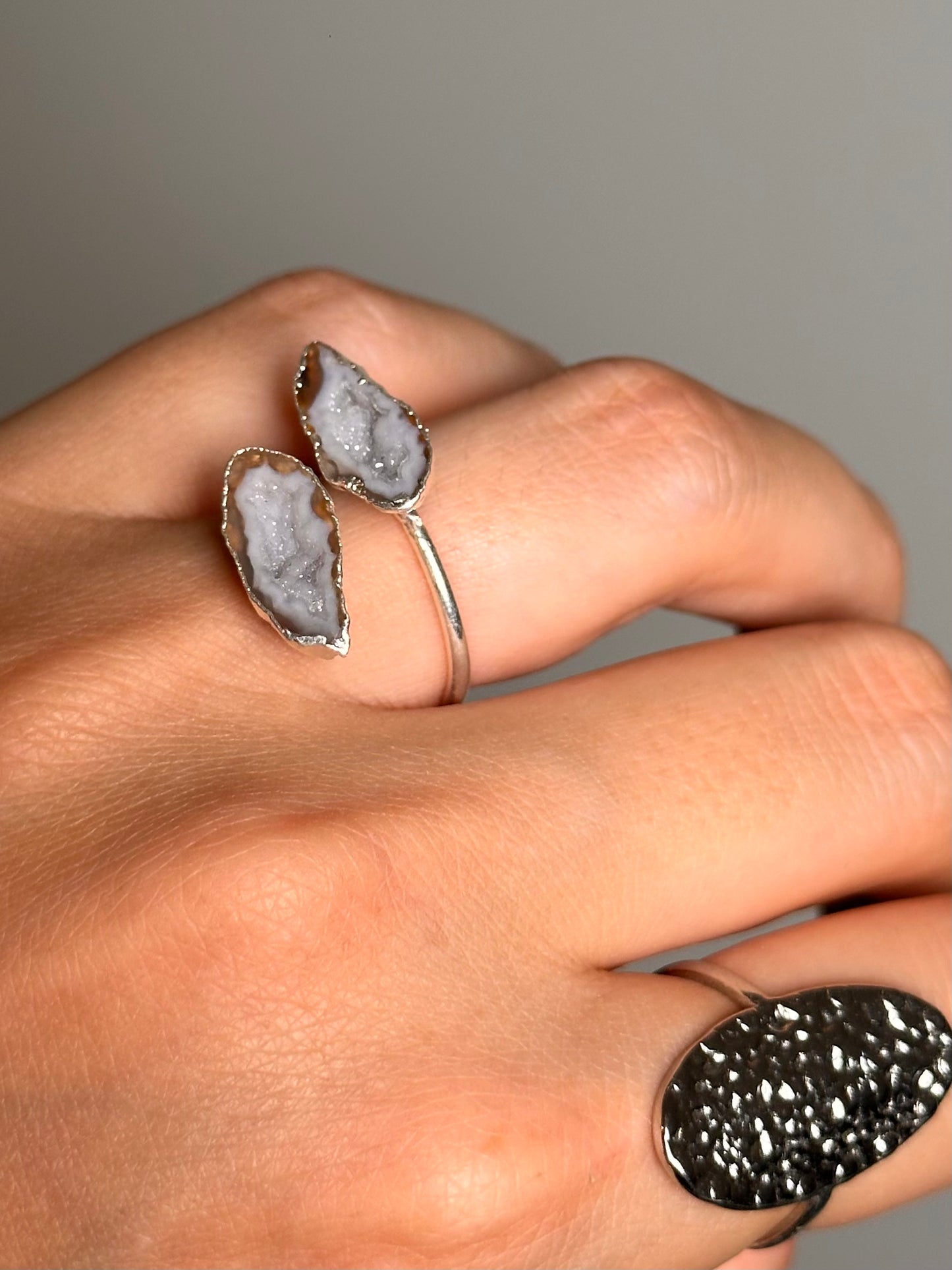 Agaat Geode Ring