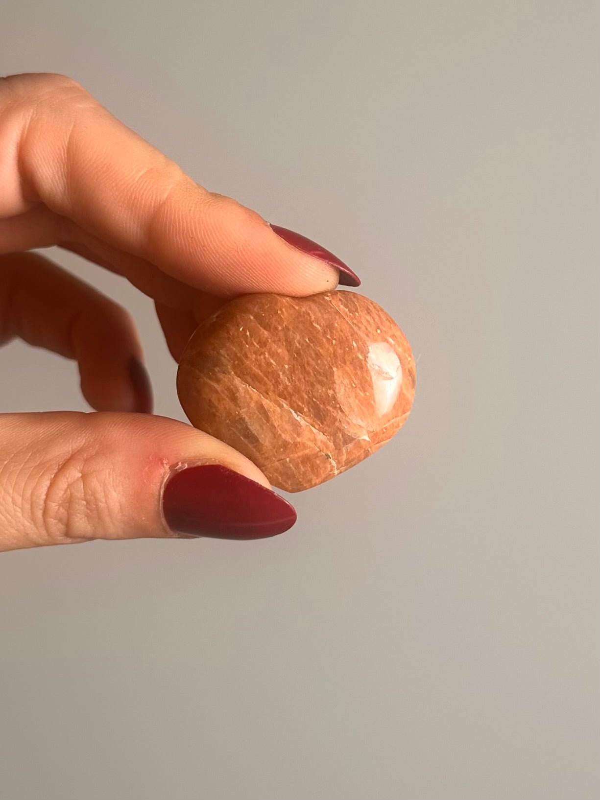 Peach Moonstone Heart