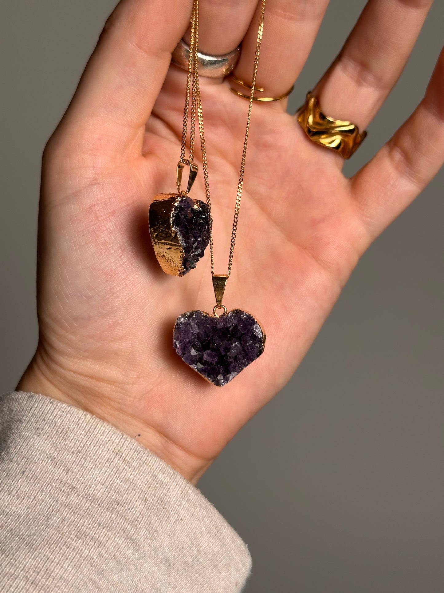 Amethist Hart ketting