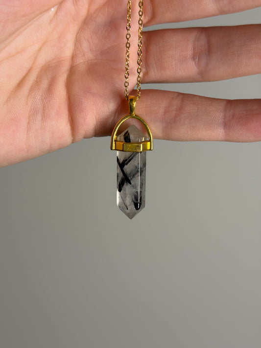 Toermalijn Kwarts Point Necklace