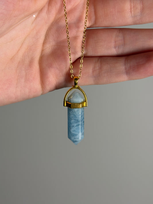 Aquamarijn Point Necklace