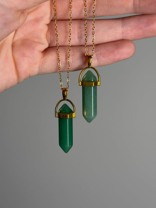 Aventurijn Point Necklace