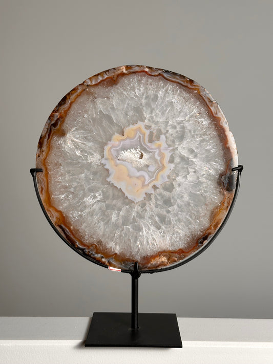 Agaat schijf op standaard