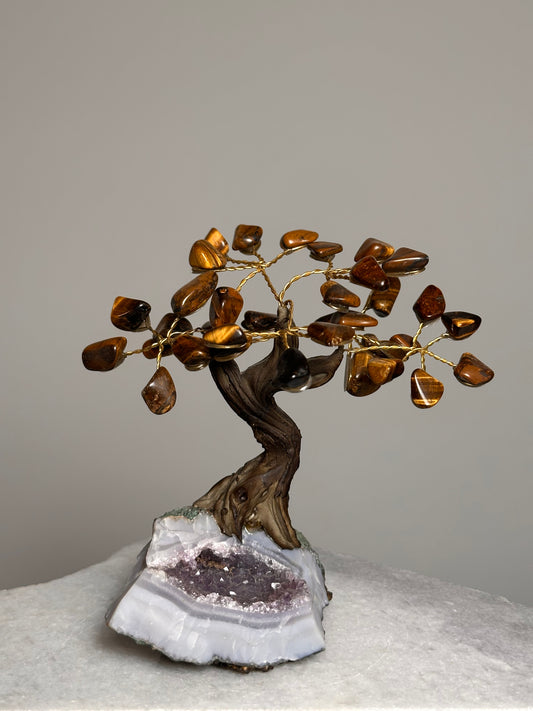 Amethist & Tijgeroog Edelsteen boom