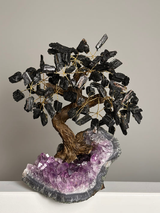 Toermalijn & Amethist Edelsteenboom