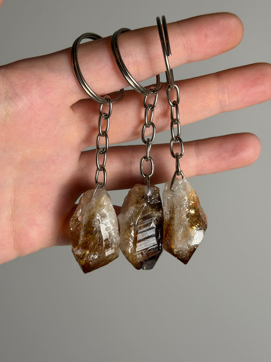 Gebrande Amethist Sleutelhanger