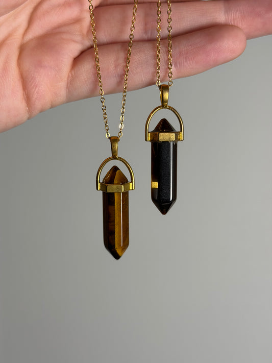 Tijgeroog Point Necklace