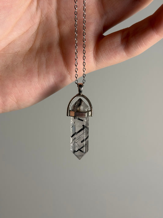 Toermalijn Kwarts Point Necklace
