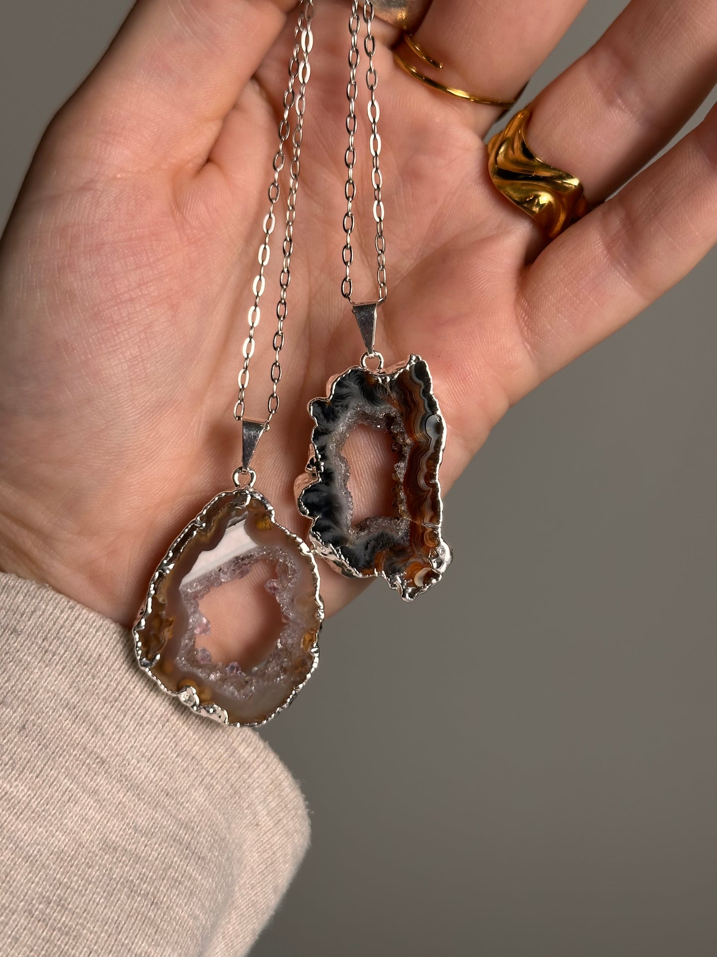Agaat Geode Ketting