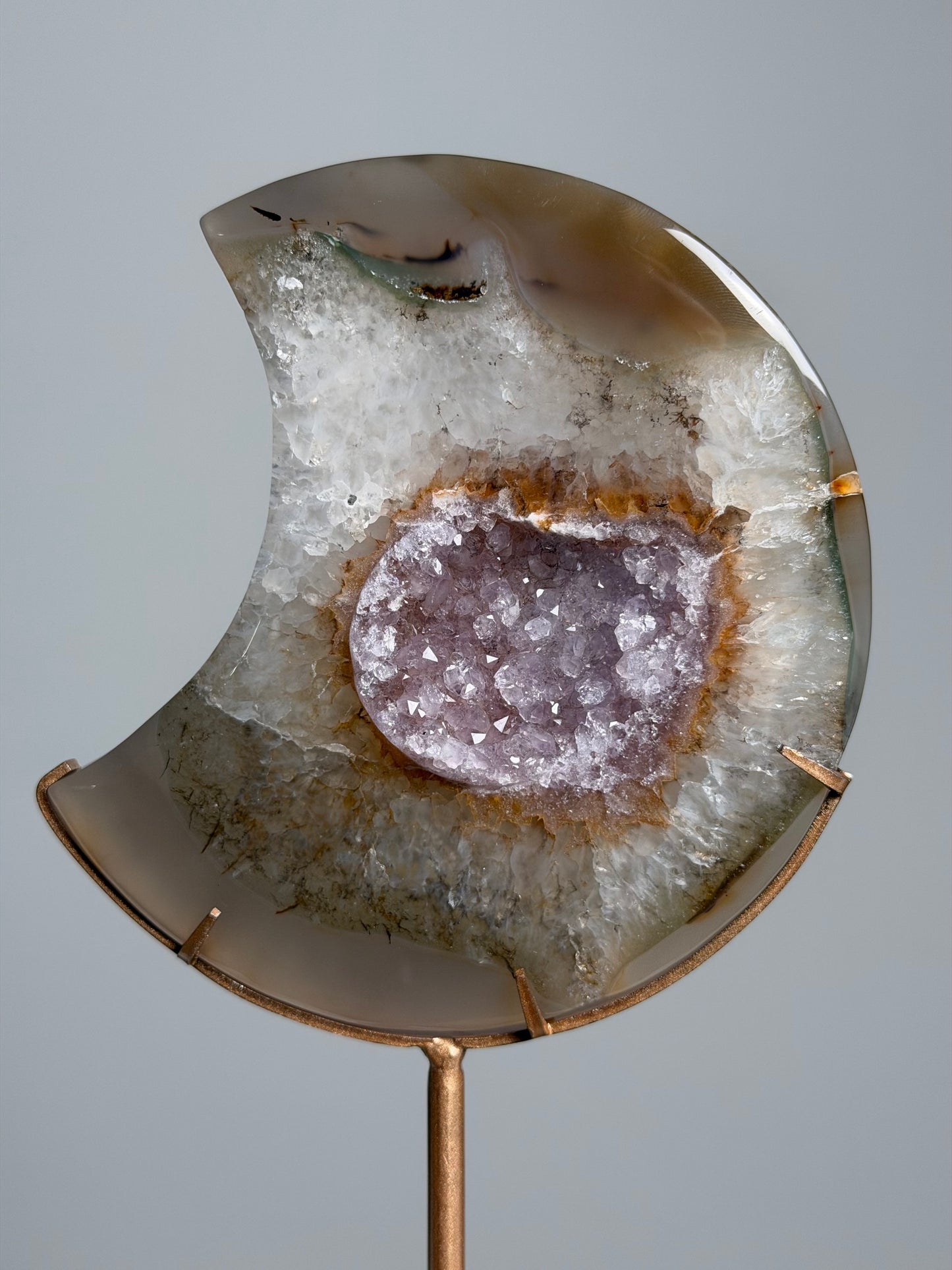 Agaat / Amethist Maan op standaard