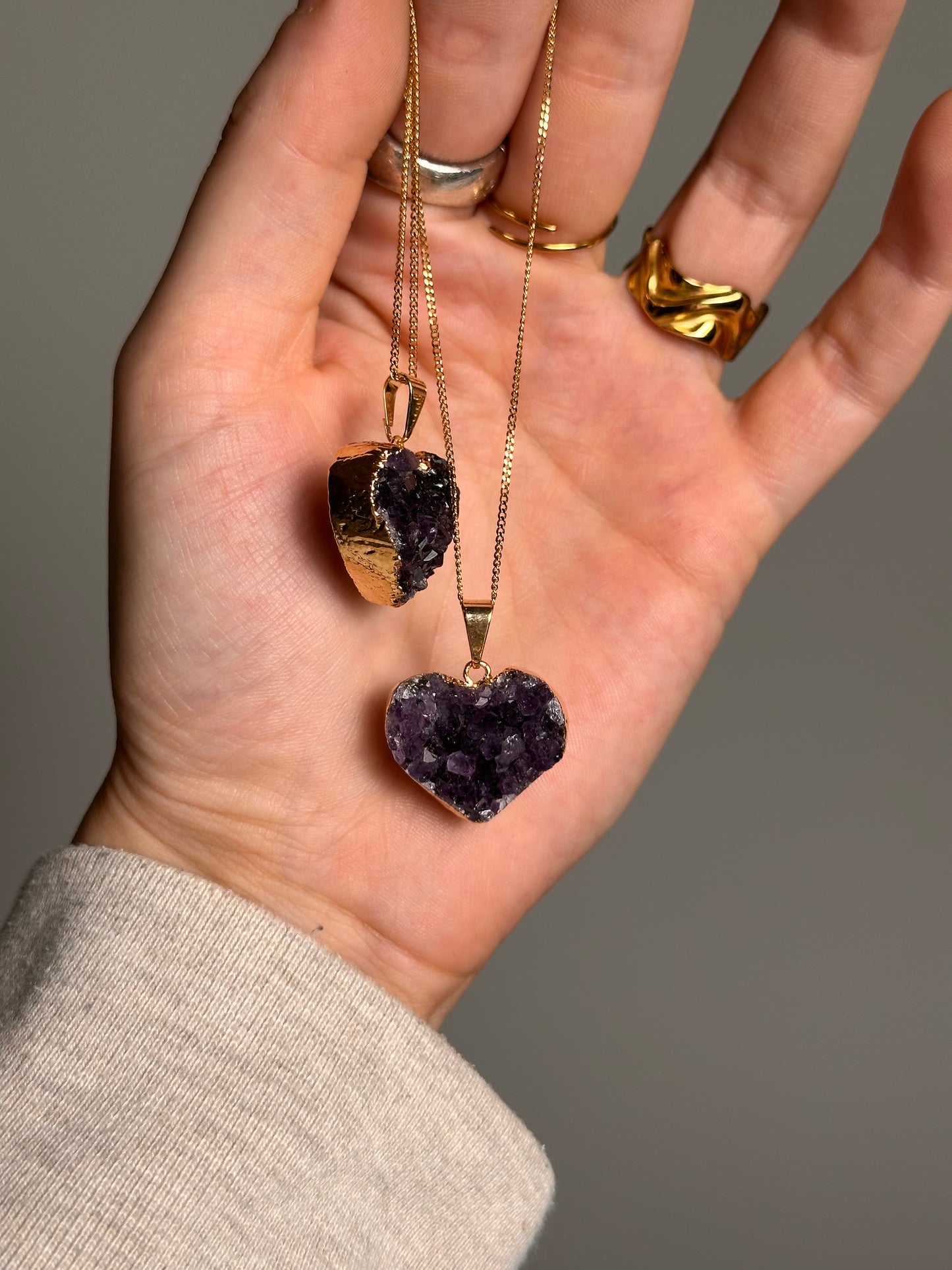 Amethist Hart ketting